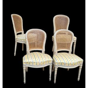 4 CHAISES DE STYLE LOUIS XVI