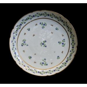 MANUFACTURE DE LA REINE FIN XVIIIe  ASSIETTE PETIT PLAT BARBEAUX