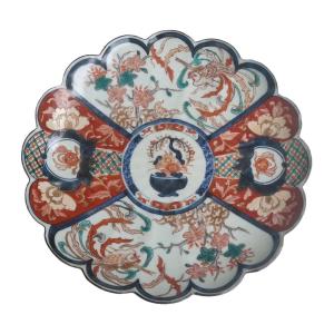 PLAT EN PORCELAINE  JAPON IMARI ARITA FIN XIXe