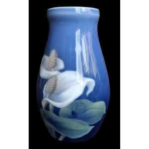 Bing & Brondhal ŕoyal Copenhagen Copenhage Porcelain Vase Floral Decor H.15 Cm