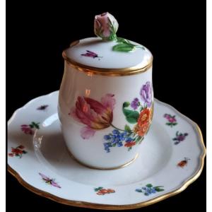 PORCELAINE DE MEISSEN MOUTARDIER ÉPOQUE XIXe