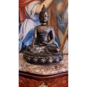 Buddha Sakyamuni In Meditation Bronze Tibet China 19th