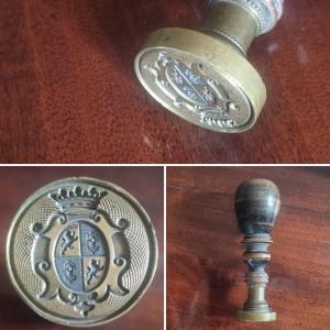 Seal Stamp Coat Of Arms Marquis Crown 19th