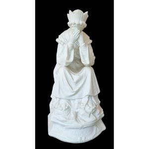 Notre Dame De La Salette Porcelain Cookie Statue 19th C. Holy Virgin Mary Catholic 