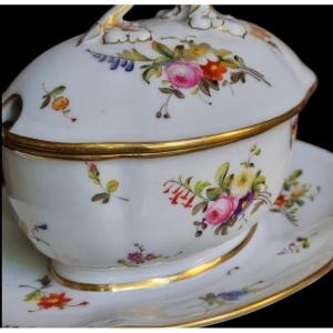 Paris Porcelain Sugar Bowl Hand Painted Perfect Mid Condition 19th C.