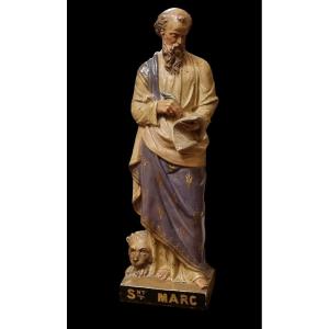 STATUE TERRE CUITE SAINT MARC ÉPOQUE NAPOLÉON III  XIXe