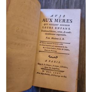 Notice To Mothers Who Want To Feed Their Children 1775 Old Book Education