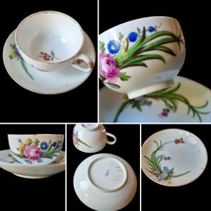Porcelaine de MEISSEN période MARCOLINI TASSE ET SOUS-TASSE EPOQUE XVIIIe