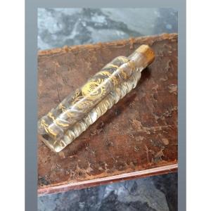 Perfume Bottle Late 18th Century Salts Period Gold Glass Vial 