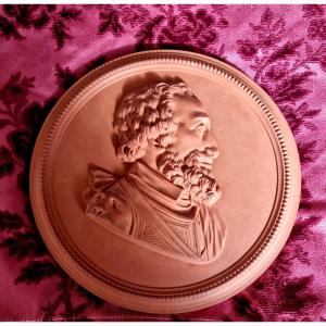 Profile Medallion Henry IV Terracotta 19th Century Lartigue Steam Factory In Auch Henry Royal Bourbo