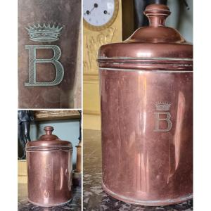Copper Box Crowned Count B Crowned Kitchen 19th Century