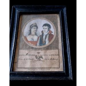 Hortense de Beauharnais / Louis Napoléon Bonaparte / roi et reine de Hollande EMPIRE GRAVURE