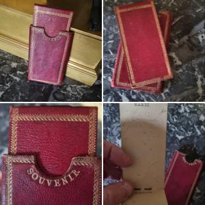 CARNET DE NOTES EN MAROQUIN EPOQUE EMPIRE BAL  SOUVENIR D'AMITIÉ