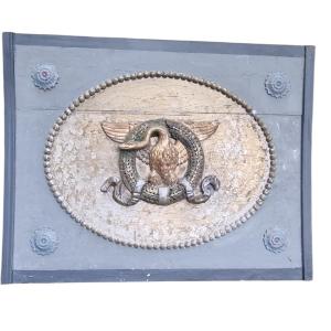 HAUT DE PORTE BOIS ET STUC EPOQUE EMPIRE NEO CLASSIQUE