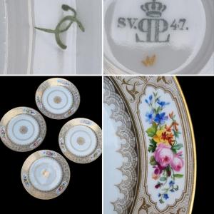 Set Of 4 Sevres Porcelain Plates 1847 Louis-philippe Period