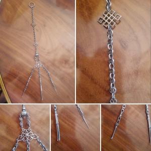 CHATELAINE CHINOISE XIXe ARGENT OPIUM CHINE