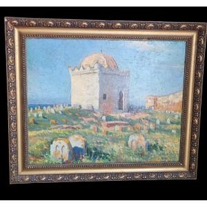 Antoni Teslar 1930 Rabat, Morocco Polish Orientalist Painter Poland Oil On Cardboard