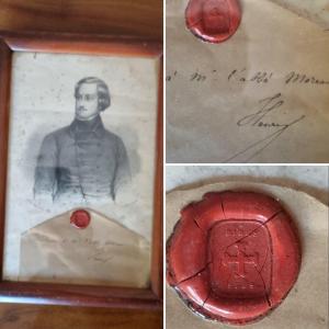 COMTE DE CHAMBORD AUTOGRAPHE SOUVENIR HISTORIQUE ROYALISTE LEGITISME AUTEL TRONE