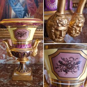 LE TALLEC PORCELAINE DE PARIS GRAND VASSE DE STYLE MEDICIS DIRECTOIRE FIN XVIIIe