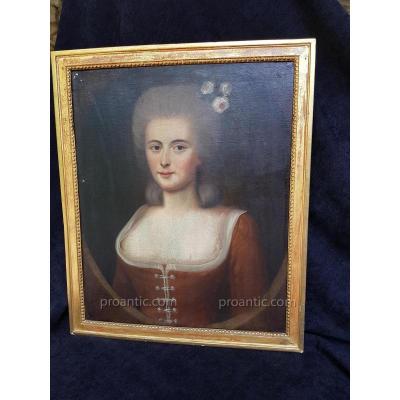 PORTRAIT JEUNE  FEMME XVIIIe LOUIS XVI 18IEME HST