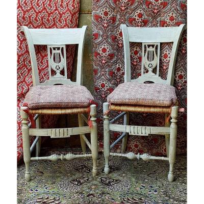 Pair Of Straw Chairs Louis XVI Louis XVI Chair