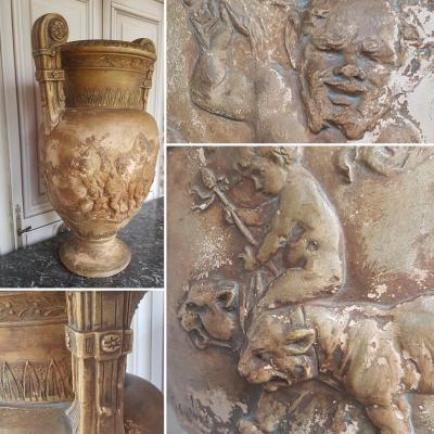 Big Vase Crater With Volutes Earth Cute Bacchus Nineteenth