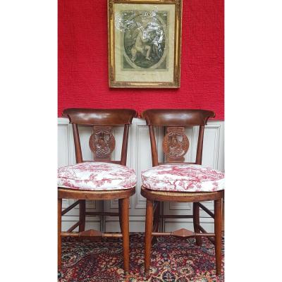 Pair Of French Directoire Chairs Provence Campagne Chic