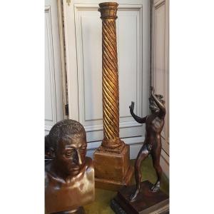 Column Torso In Golden Wood XVIIth XVIIIth