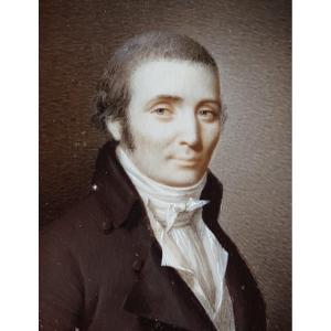 MINIATURE PORTRAIT D'HOMME VERS 1820 RESTAURATION CHARLES X 