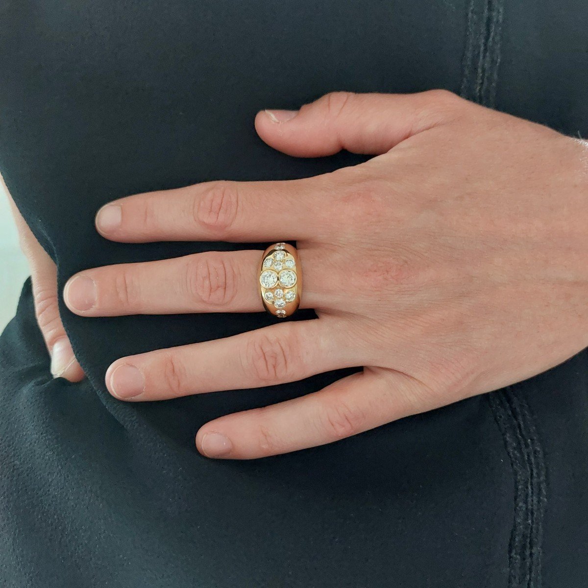 “twin” Bangle Ring – 18k Gold, Diamonds-photo-2