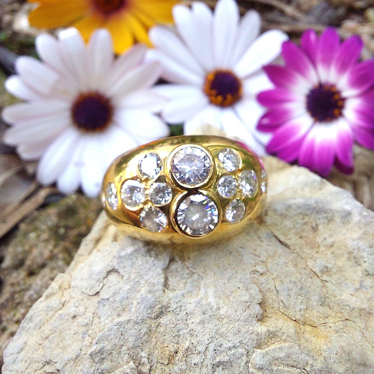 “twin” Bangle Ring – 18k Gold, Diamonds-photo-3