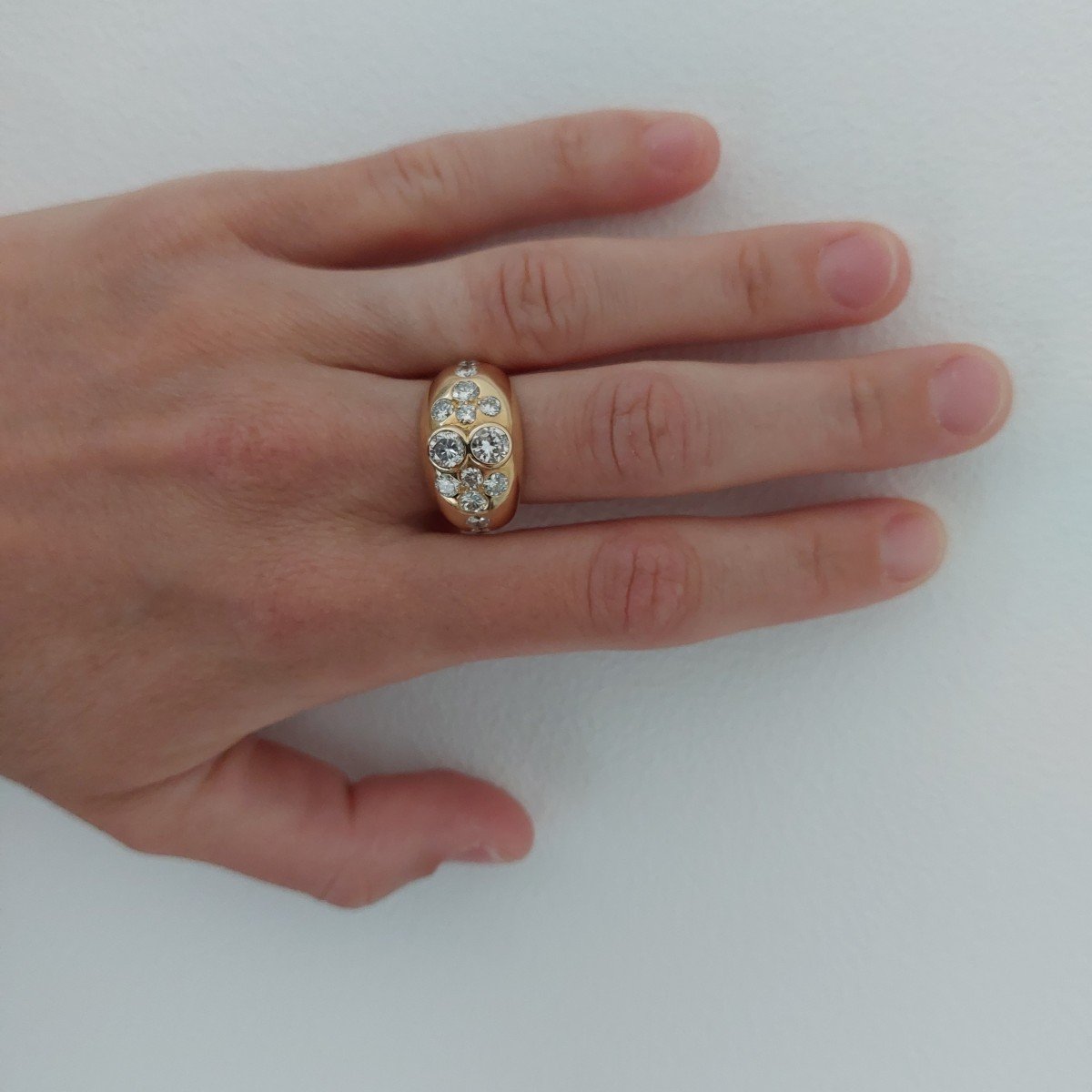 “twin” Bangle Ring – 18k Gold, Diamonds-photo-3