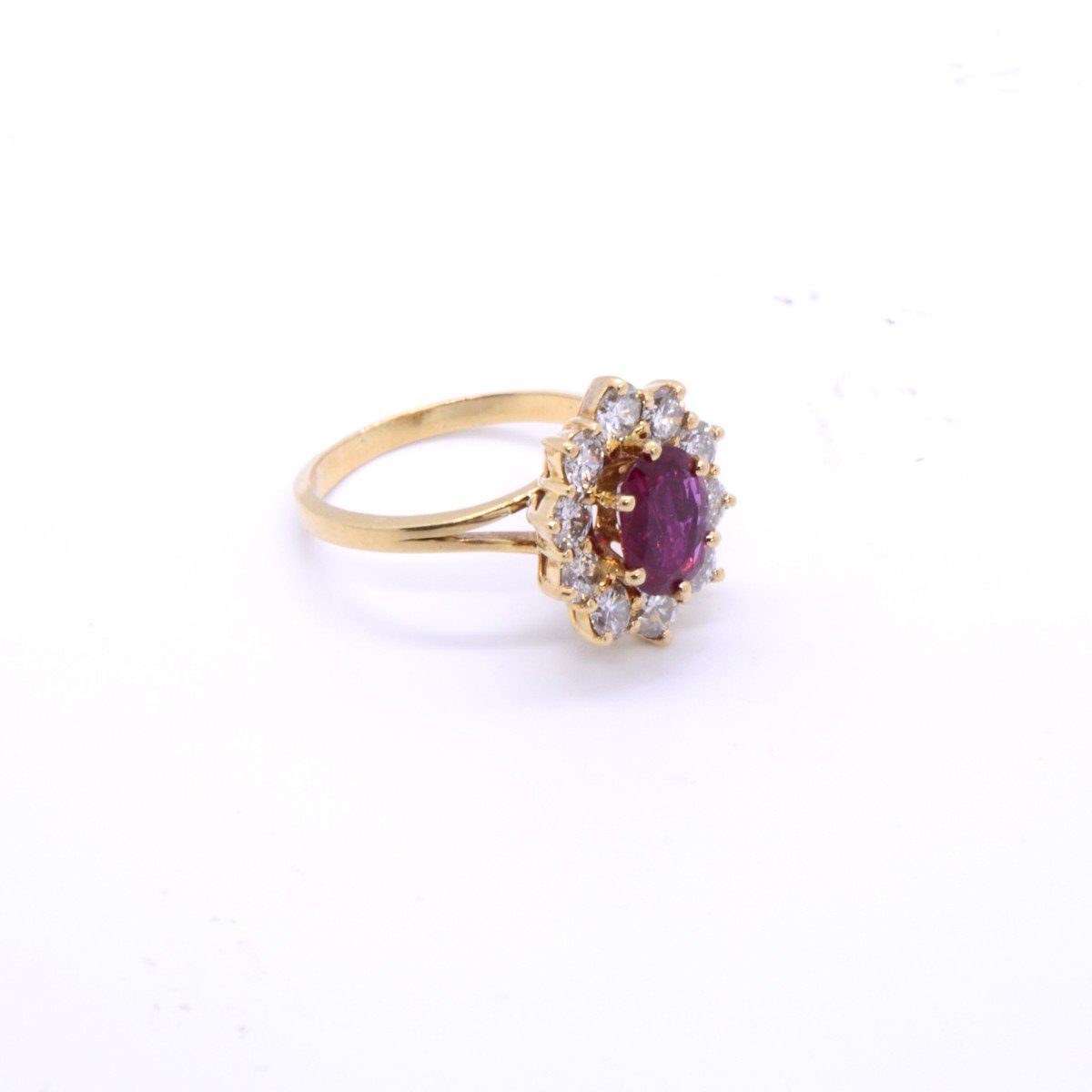 Bague Marguerite "eva", Rubis Et Diamants-photo-1