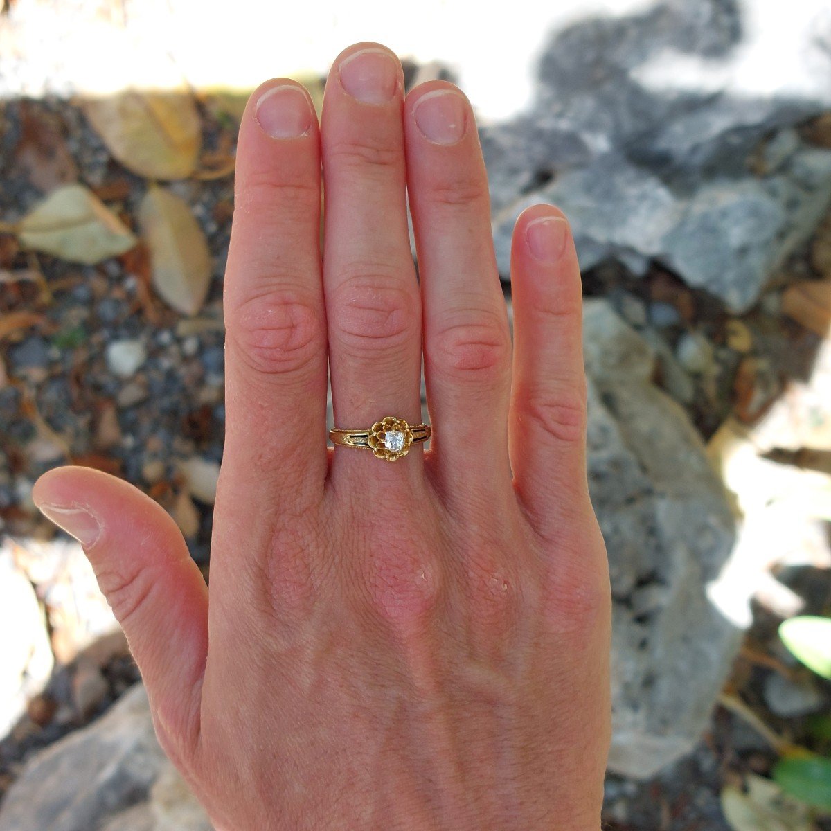 Bague Napoleon III « Eugenie », Diamant, Or Et Email-photo-2