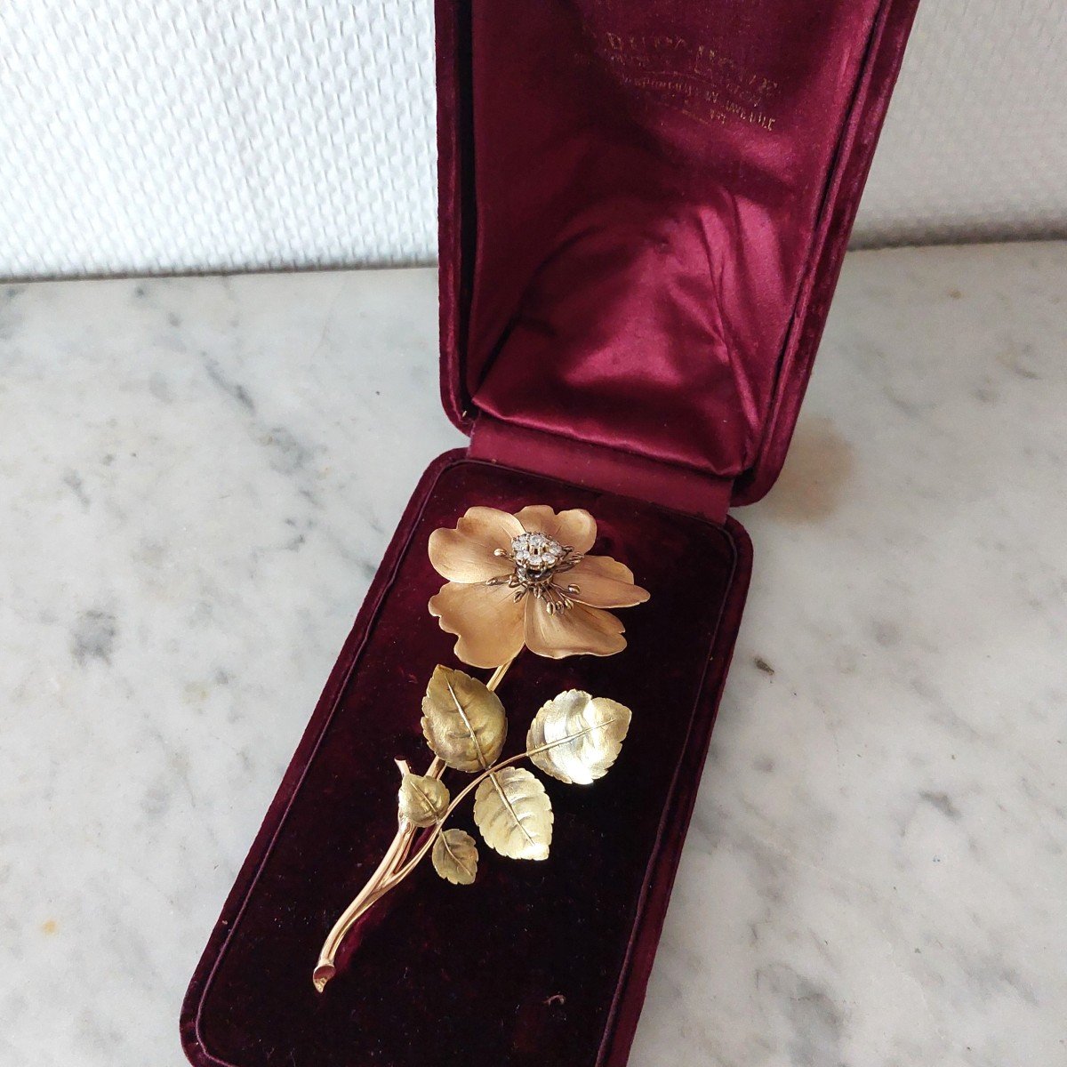 Broche Trembleuse « Eglantine » En Or Et Argent, Diamants, 19è. -photo-5