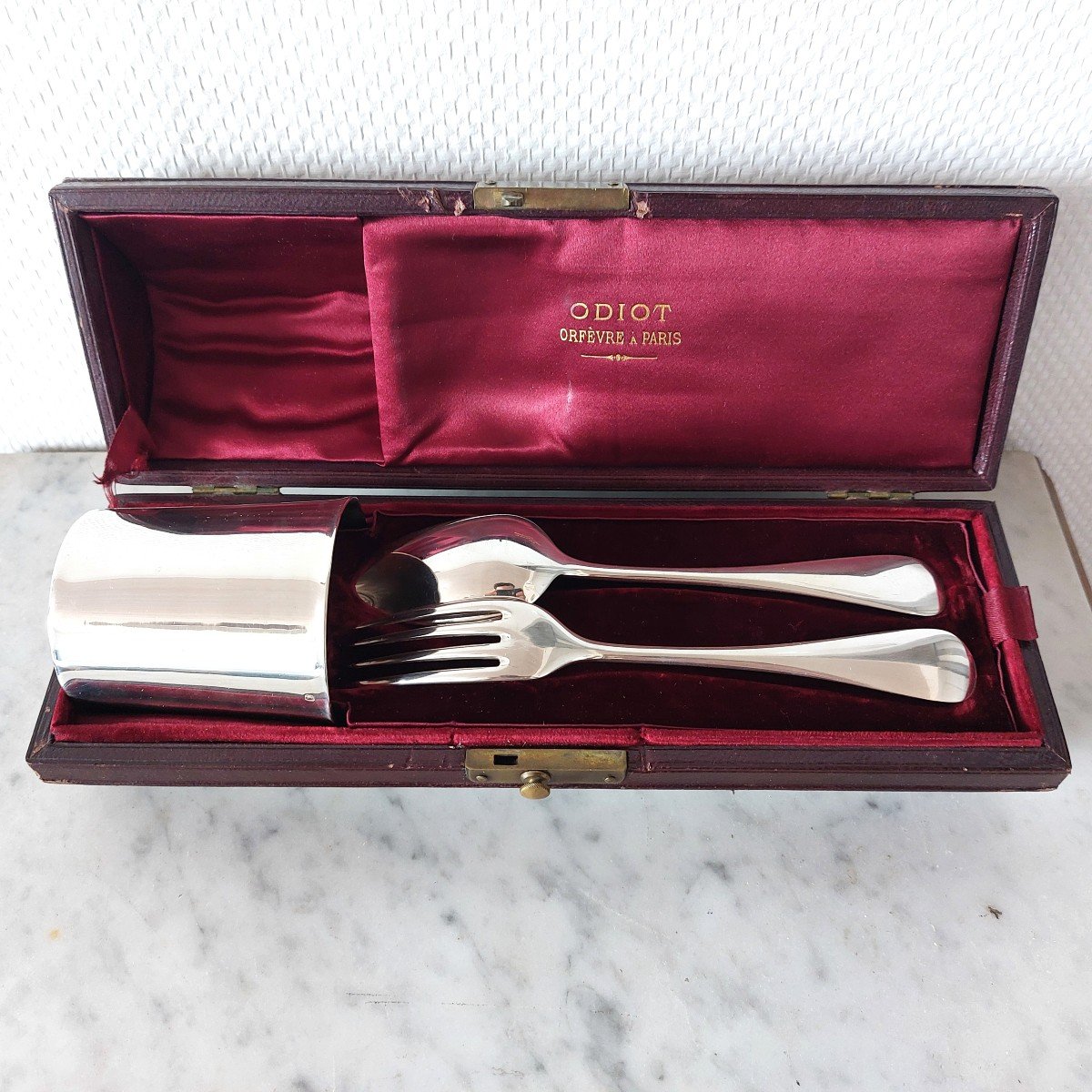 J. Granvigne Pour Odiot A Paris, Coffret De Bapteme