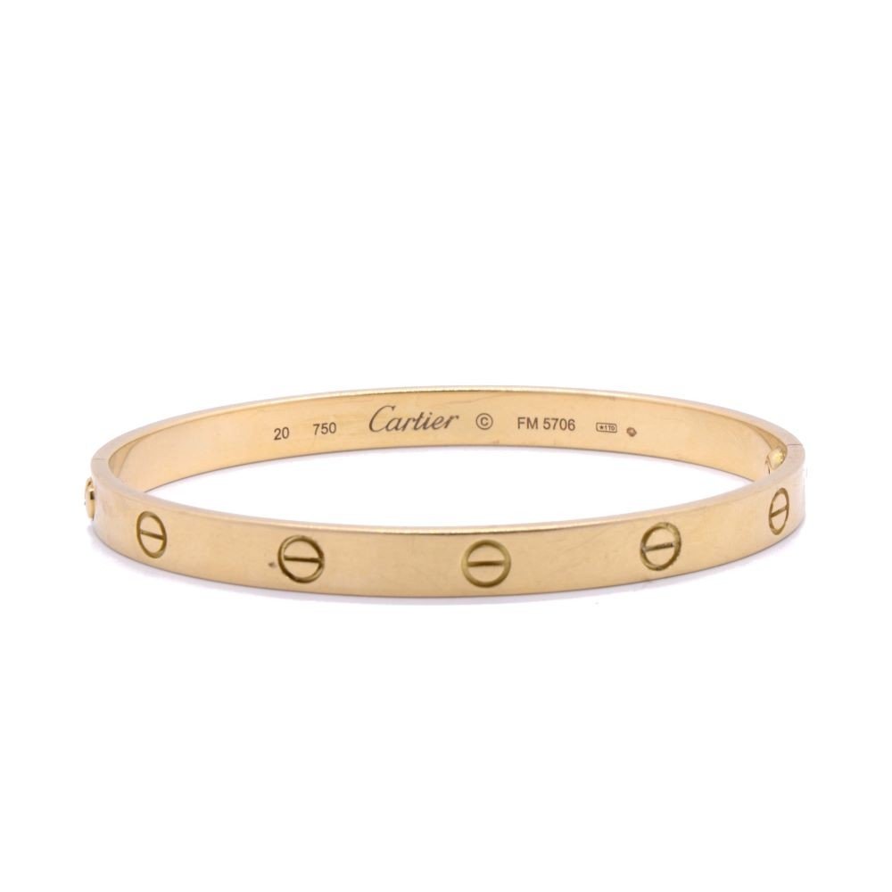 Cartier, Bracelet Love, Or Jaune, écrin Et Papiers-photo-4