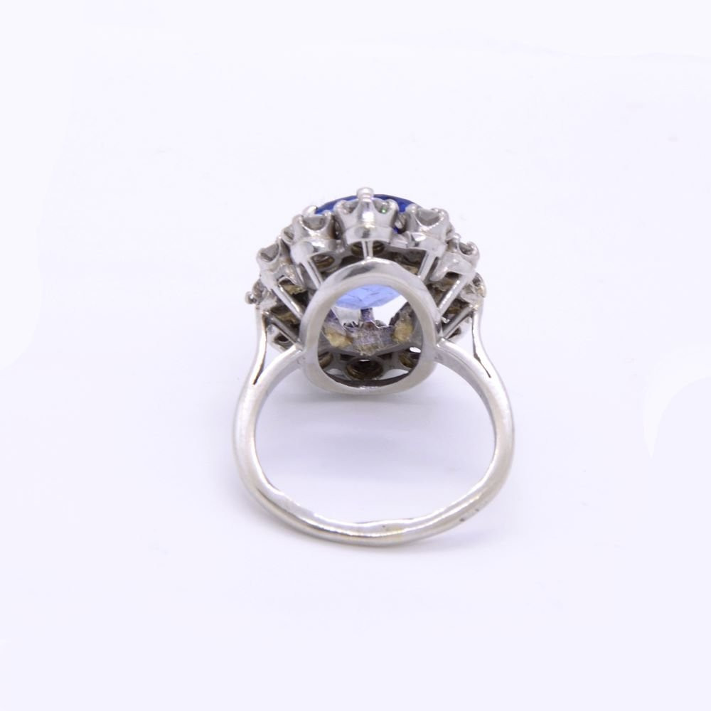 Bague marguerite « Marine », saphir de Ceylan 4,50cts, non chauffé, certifié-photo-3