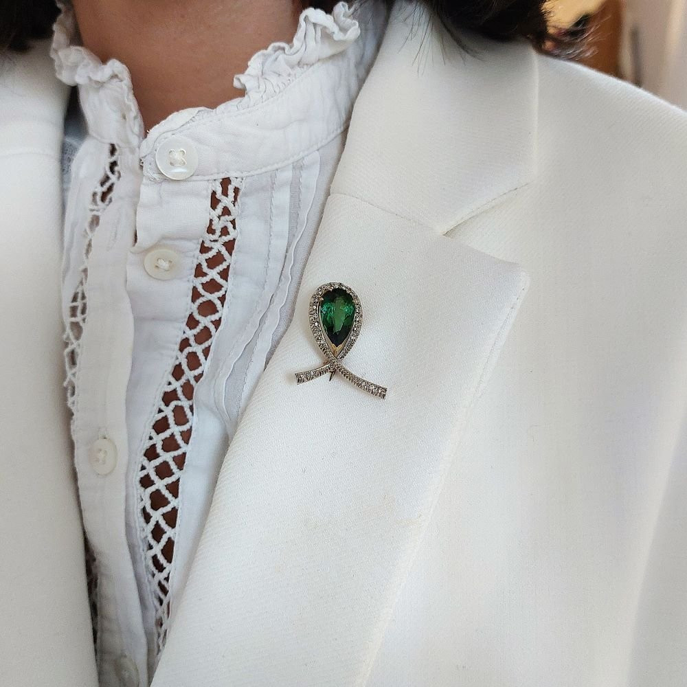 Pendentif tourmaline verte « Attache », or 18k-photo-3
