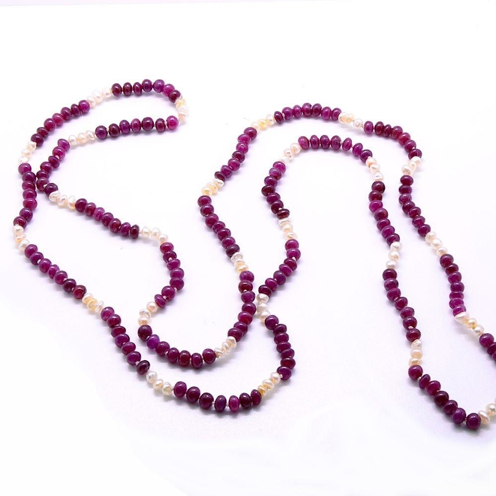 Collier perles de rubis « Amarante »