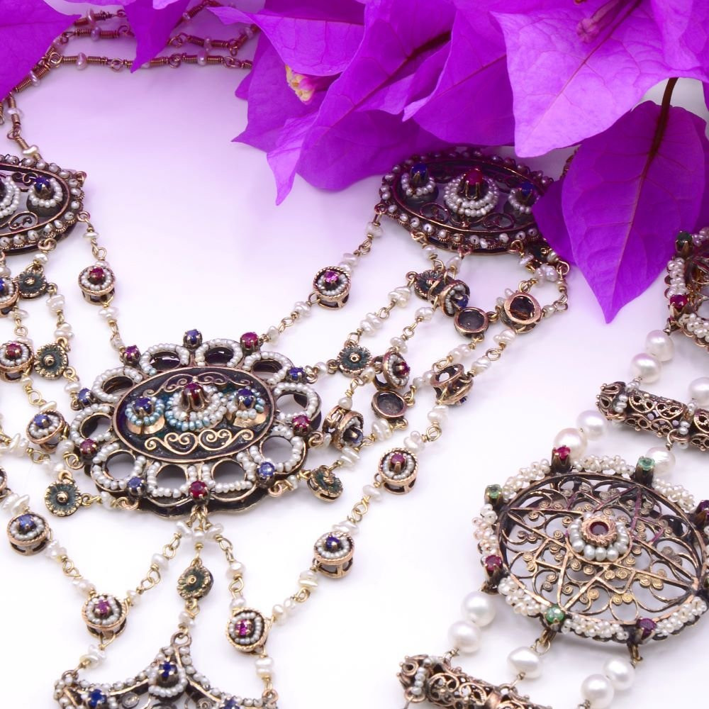 “sumptuous” Half-set, Bracelet And Necklace. Probably Austrian Work, 19th Century. -photo-5