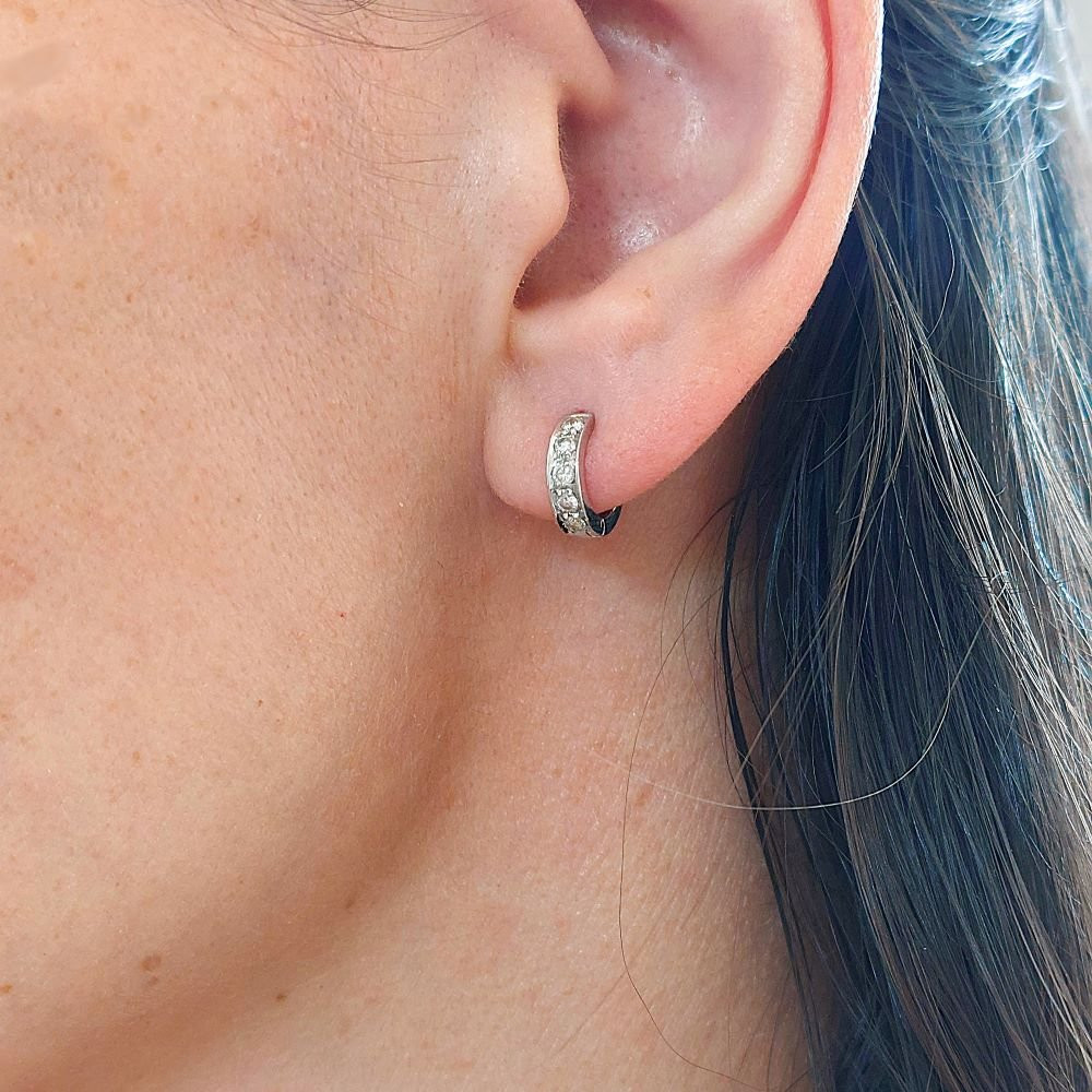 "lunaria" Diamond Hoop Earrings-photo-2