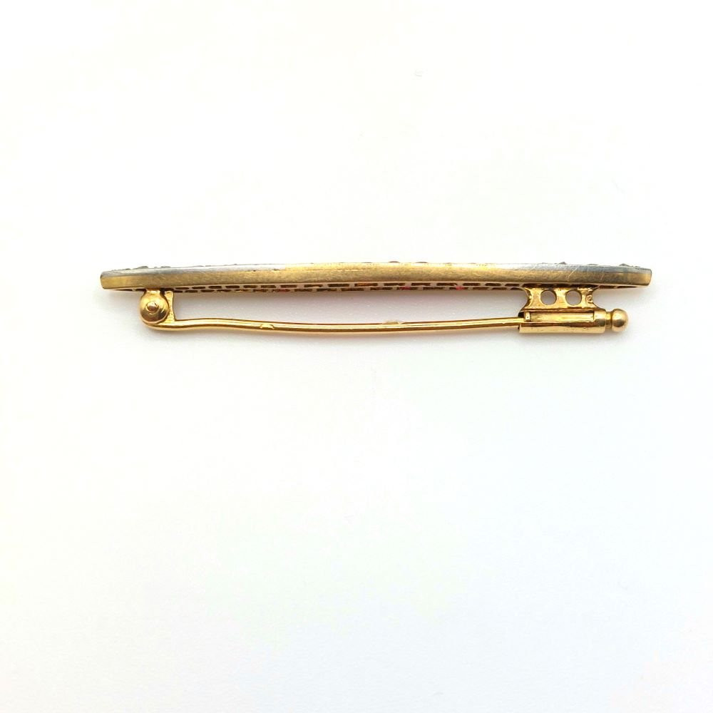 Antique "rubelia" Barrette Brooch-photo-4