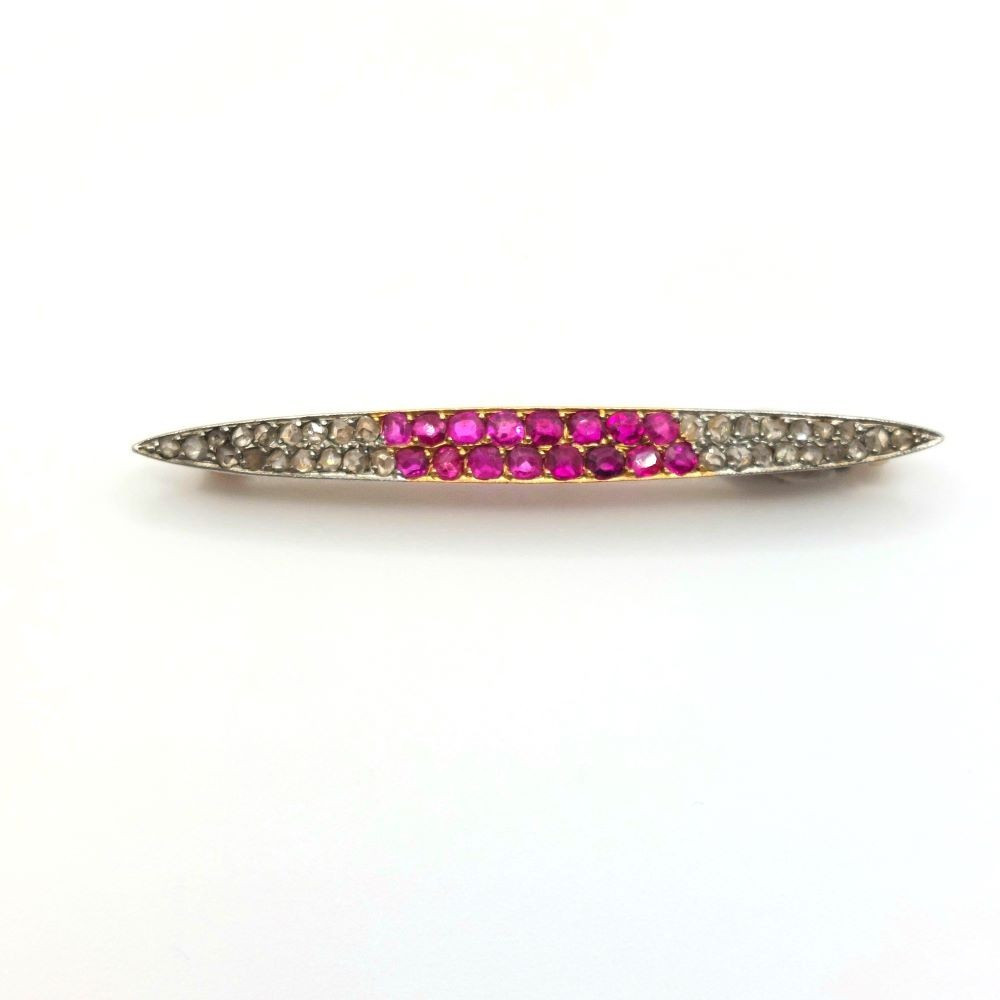 Antique "rubelia" Barrette Brooch