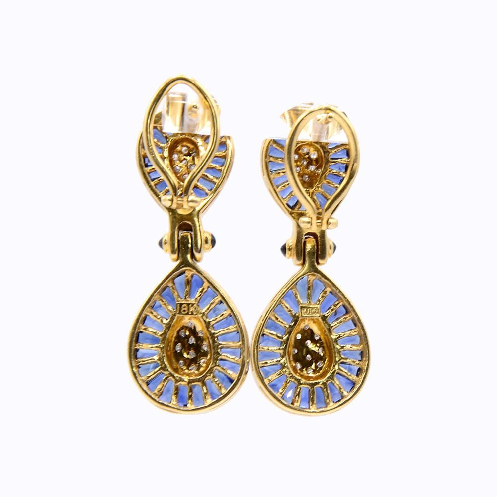 Boucles d'oreilles saphirs "Rosée"-photo-4