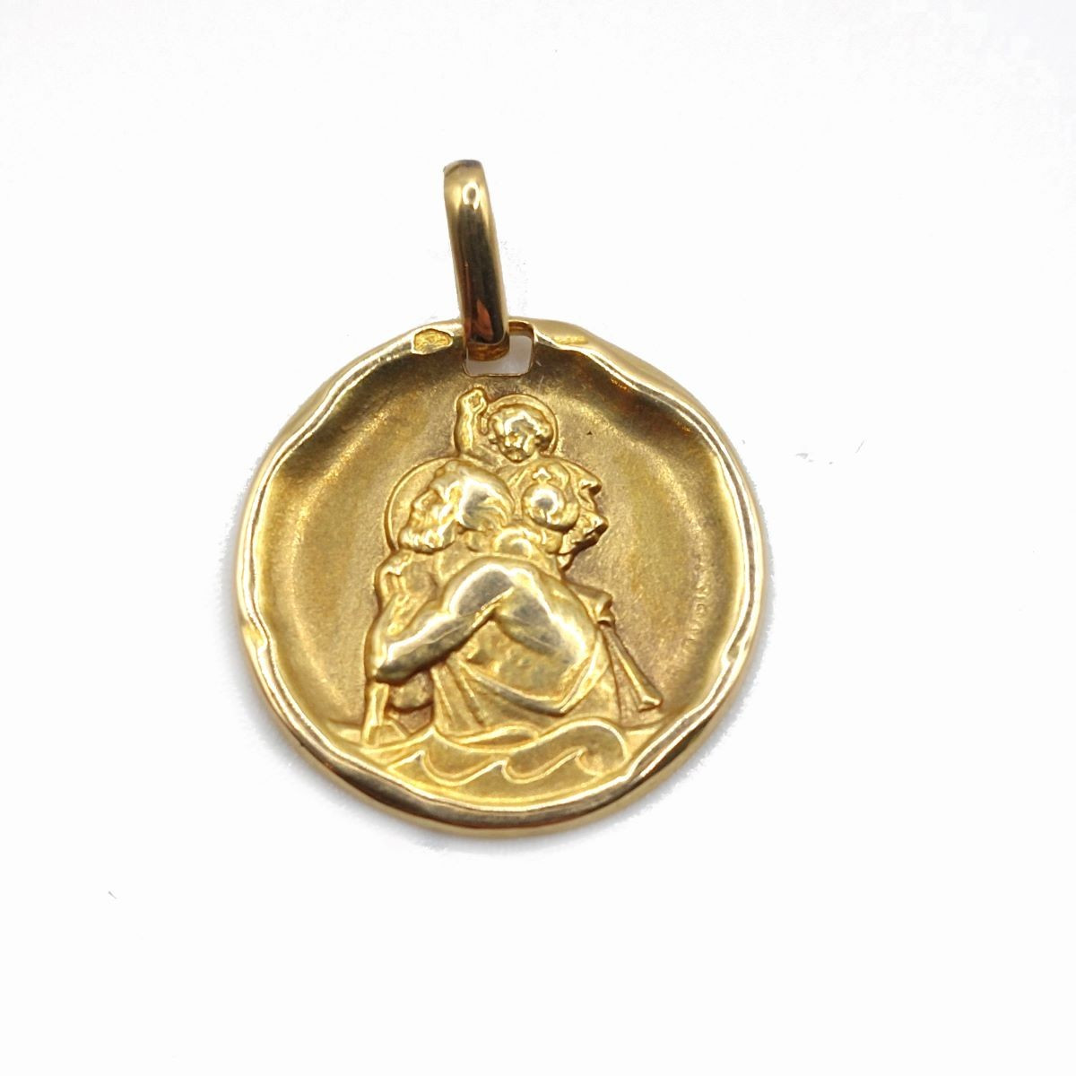A. Augis, 18k Gold St. Christopher Medal