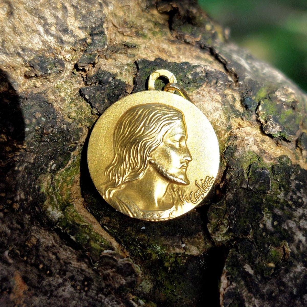 Médaille de baptême Christ - or 18k-photo-3