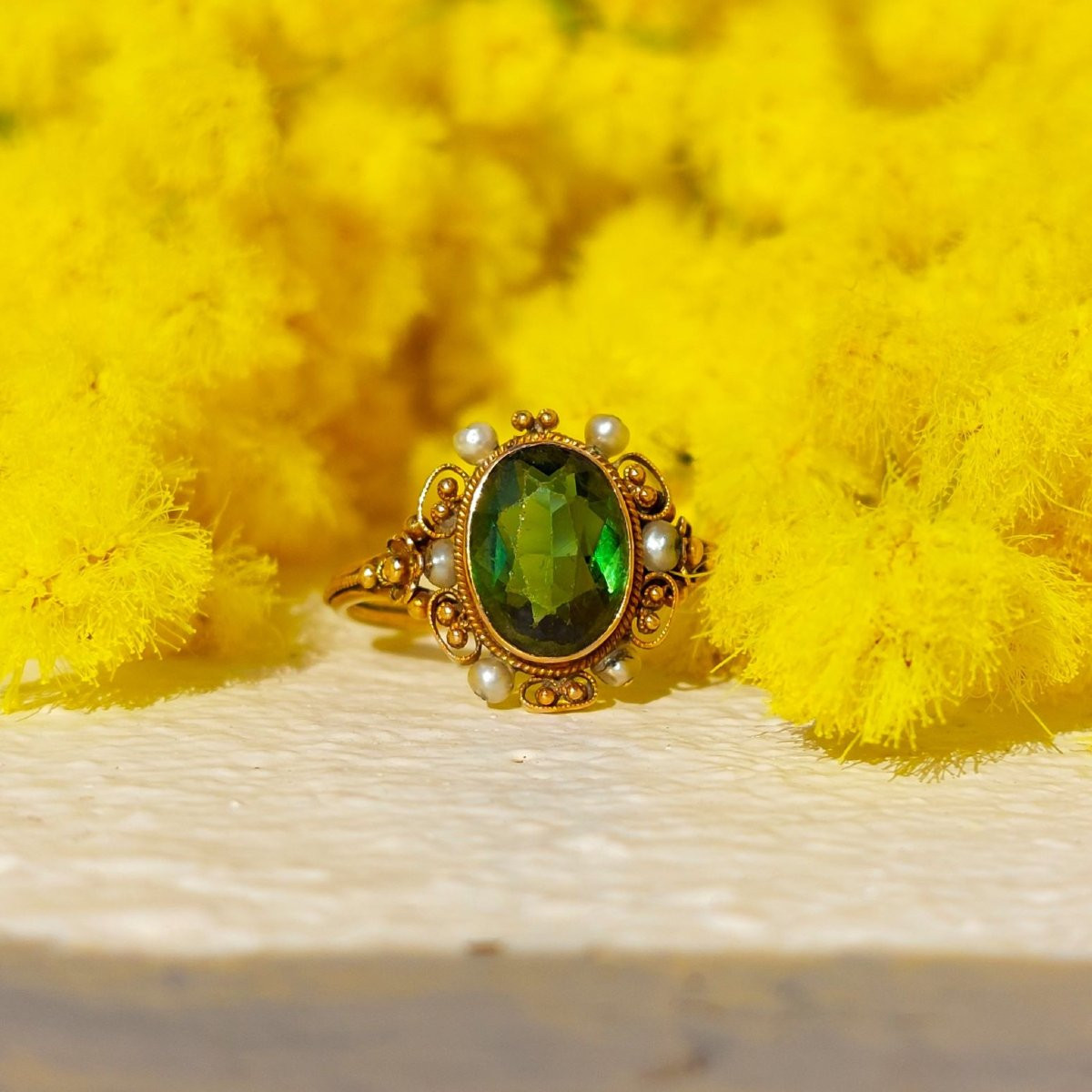 Restauration Period Ring (circa 1820-1830) – Peridot And 18k Gold-photo-3