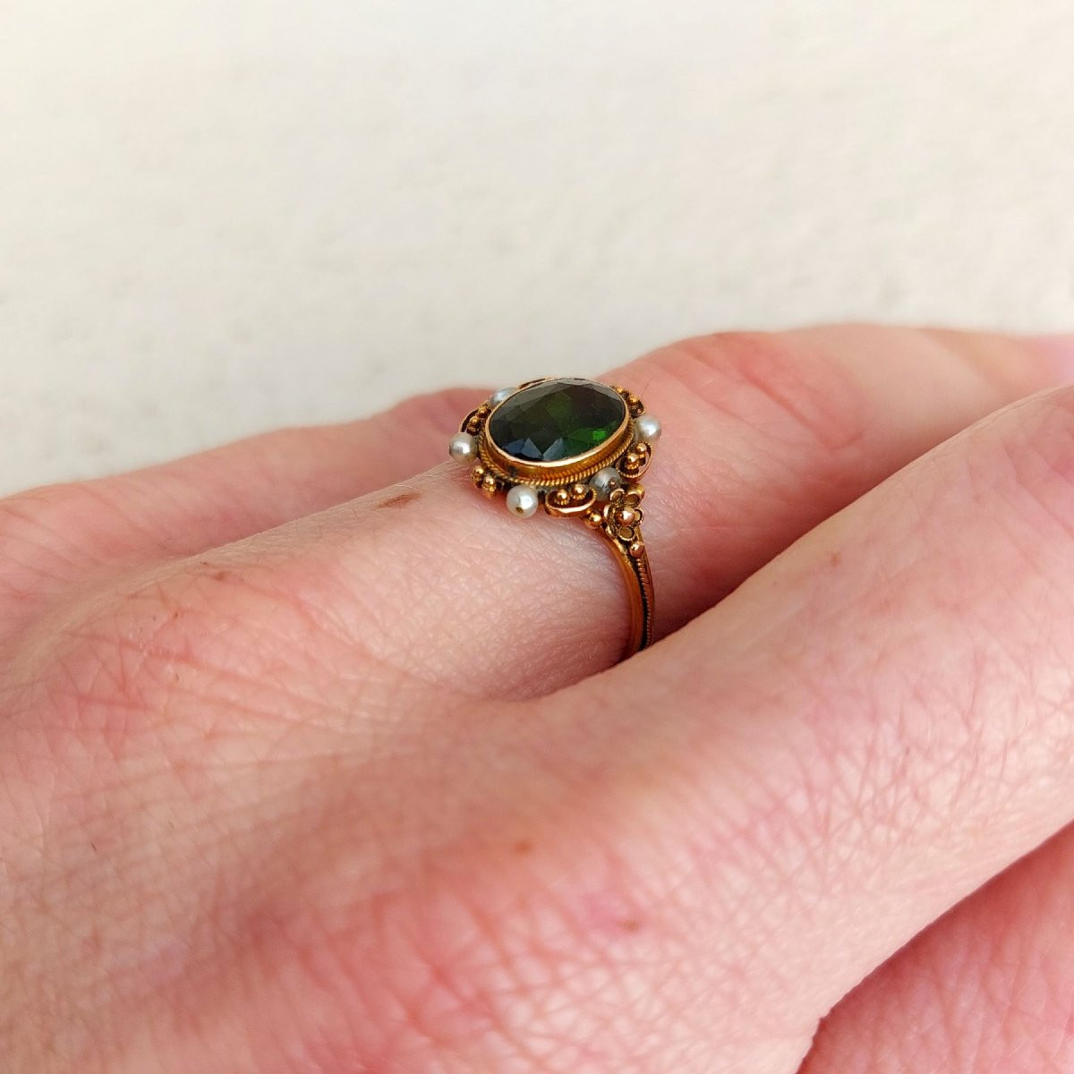 Restauration Period Ring (circa 1820-1830) – Peridot And 18k Gold-photo-1