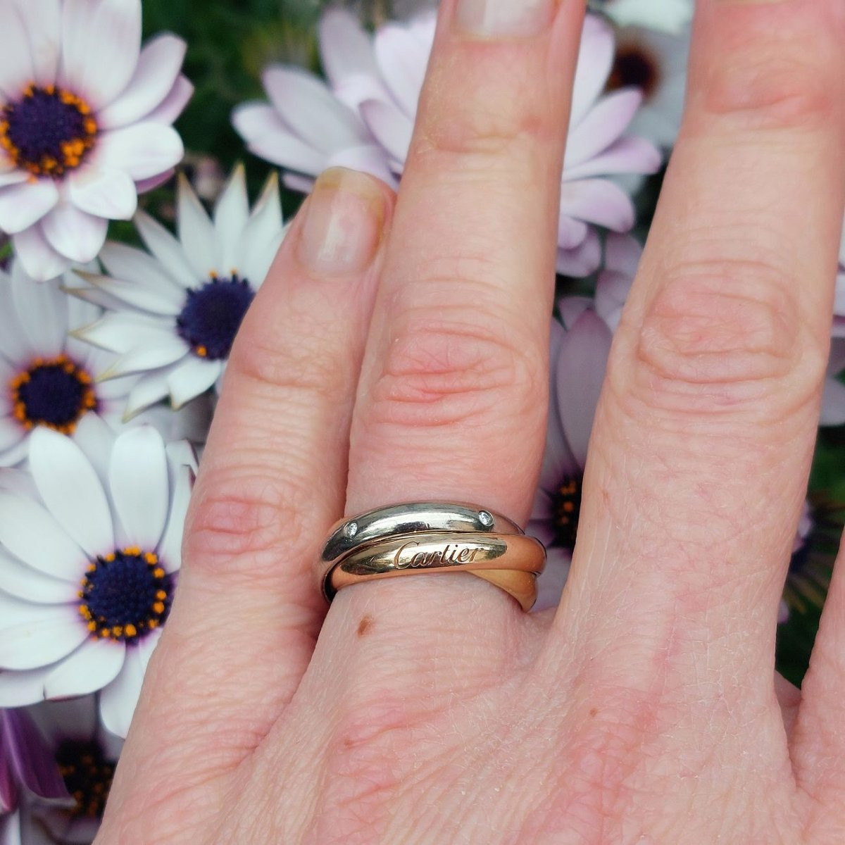 Cartier, Trinity Ring, Classic Model, 5 Diamonds-photo-2